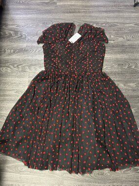 Unique Vintage Red Hearts Party Dress